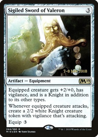 Sigiled Sword of Valeron [Core Set 2019 Promos] | Exor Games New Glasgow