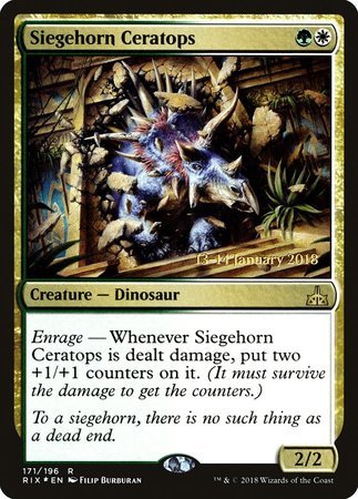 Siegehorn Ceratops [Rivals of Ixalan Promos] | Exor Games New Glasgow