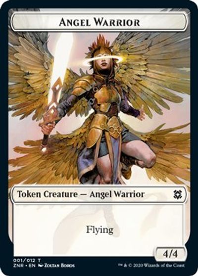 Angel Warrior // Shark Double-sided Token [Challenger Decks 2021 Tokens] | Exor Games New Glasgow