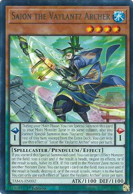 Saion the Vaylantz Archer [TAMA-EN002] Rare | Exor Games New Glasgow