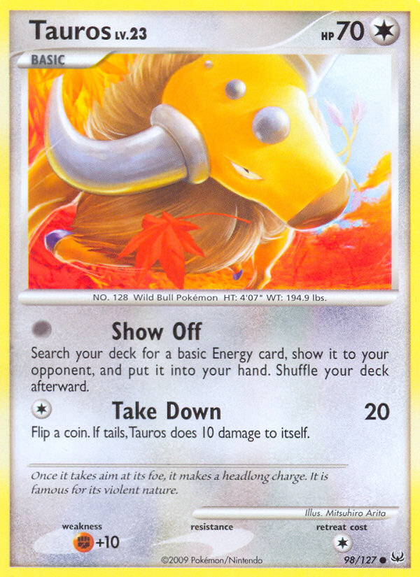 Tauros (98/127) [Platinum: Base Set] | Exor Games New Glasgow