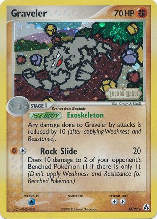 Graveler (34/92) (Stamped) [EX: Legend Maker] | Exor Games New Glasgow