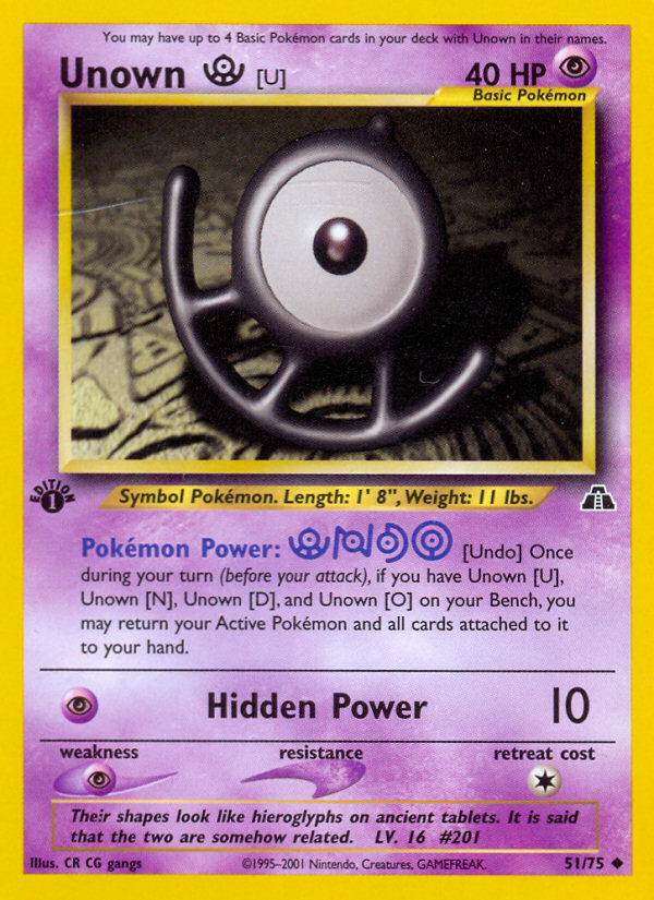 Unown [U] (51/75) [Neo Discovery 1st Edition] | Exor Games New Glasgow