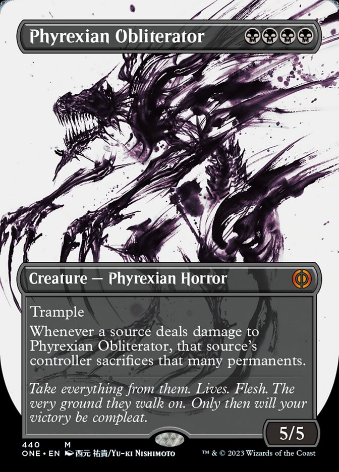 Phyrexian Obliterator (Borderless Ichor Step-and-Compleat Foil) [Phyrexia: All Will Be One] | Exor Games New Glasgow