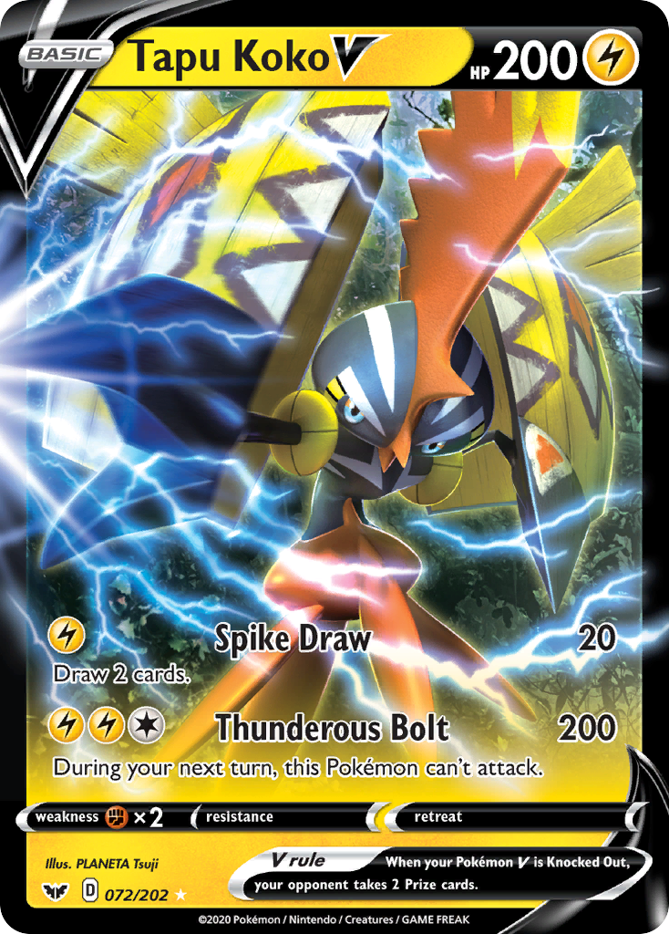 Tapu Koko V (072/202) [Sword & Shield: Base Set] | Exor Games New Glasgow