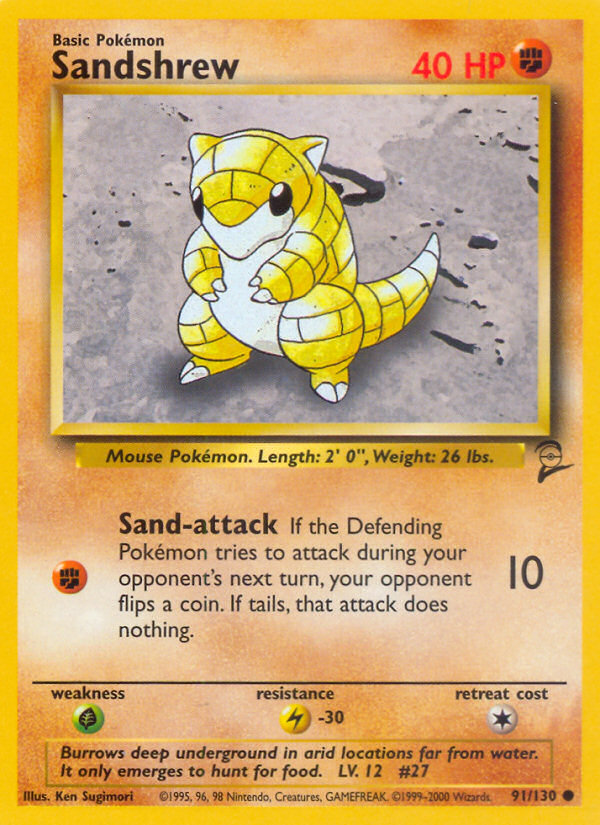 Sandshrew (91/130) [Base Set 2] | Exor Games New Glasgow