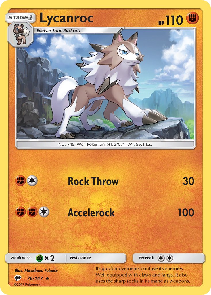 Lycanroc (76/147) (Theme Deck Exclusive) [Sun & Moon: Burning Shadows] | Exor Games New Glasgow