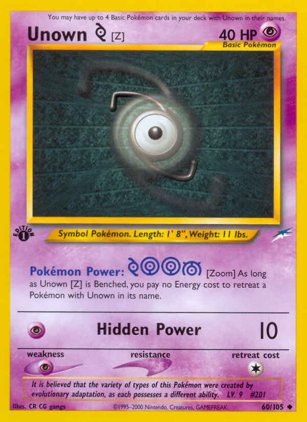 Unown [Z] (60/105) [Neo Destiny 1st Edition] | Exor Games New Glasgow