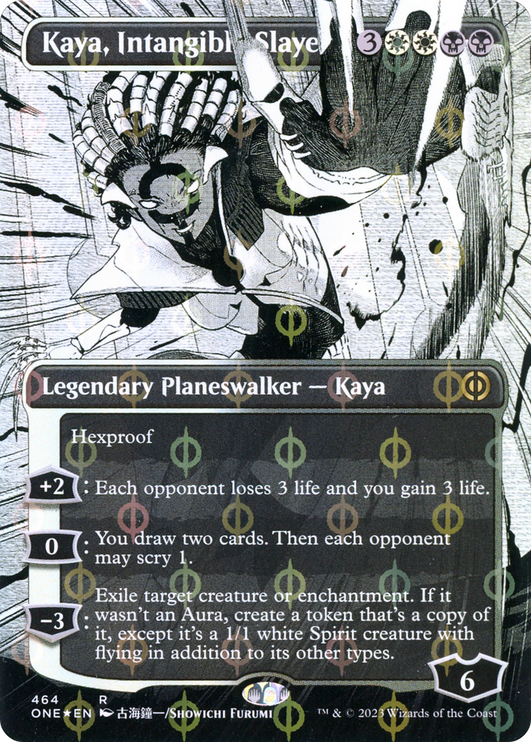 Kaya, Intangible Slayer (Borderless Manga Step-and-Compleat Foil) [Phyrexia: All Will Be One] | Exor Games New Glasgow