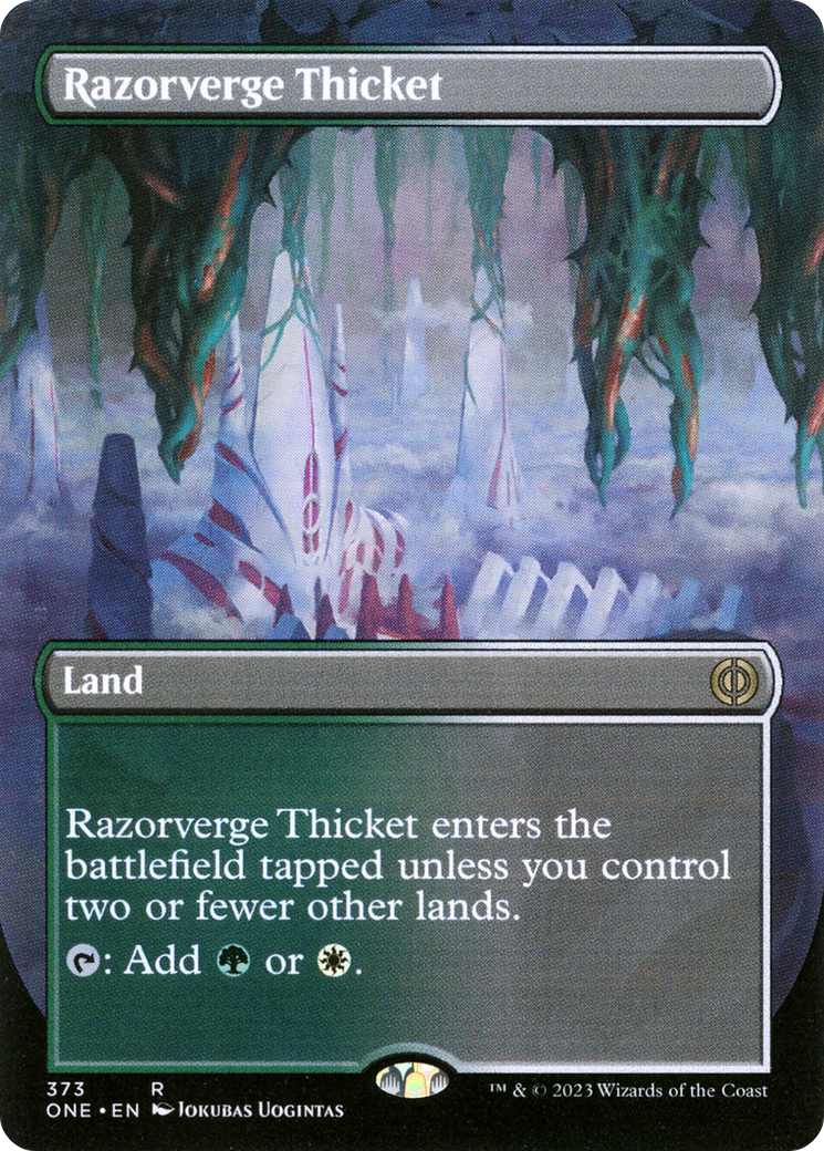 Razorverge Thicket (Borderless Alternate Art) [Phyrexia: All Will Be One] | Exor Games New Glasgow