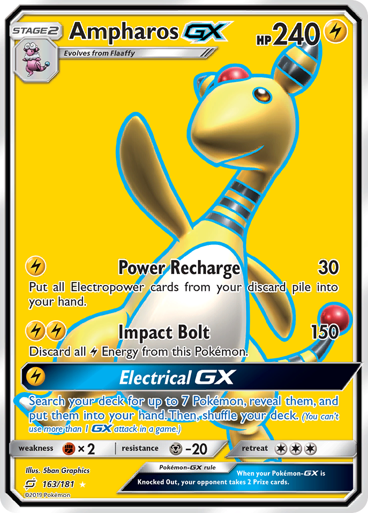 Ampharos GX (163/181) [Sun & Moon: Team Up] | Exor Games New Glasgow