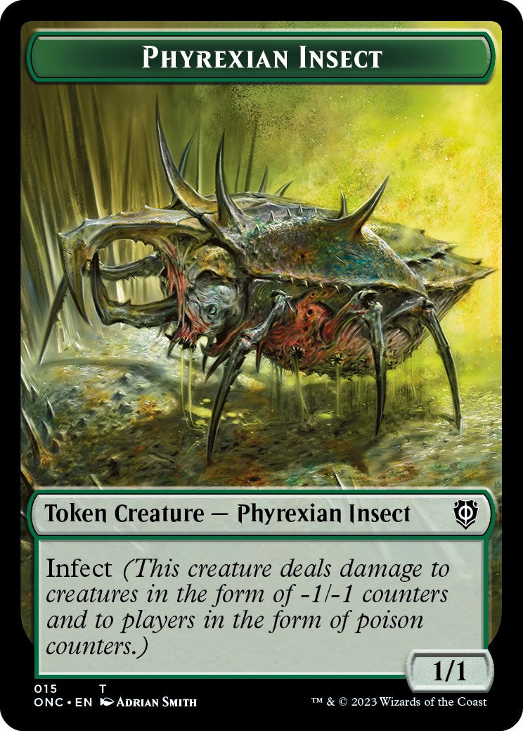 Phyrexian Wurm // Phyrexian Insect Double-Sided Token [Phyrexia: All Will Be One Commander Tokens] | Exor Games New Glasgow