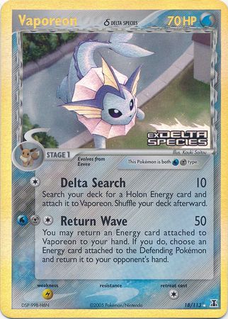 Vaporeon (18/113) (Delta Species) (Stamped) [EX: Delta Species] | Exor Games New Glasgow