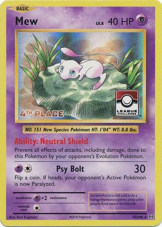 Mew (53/108) (League Promo 4th Place) [XY: Evolutions] | Exor Games New Glasgow