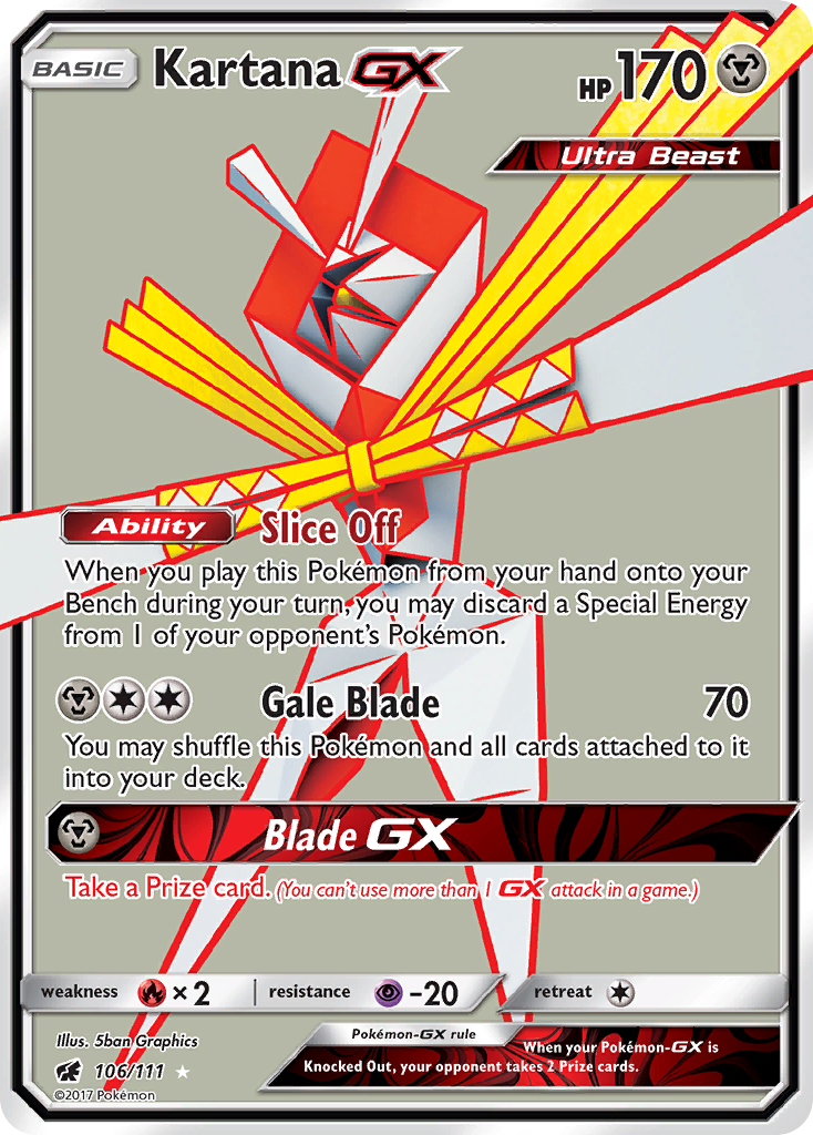 Kartana GX (106/111) [Sun & Moon: Crimson Invasion] | Exor Games New Glasgow