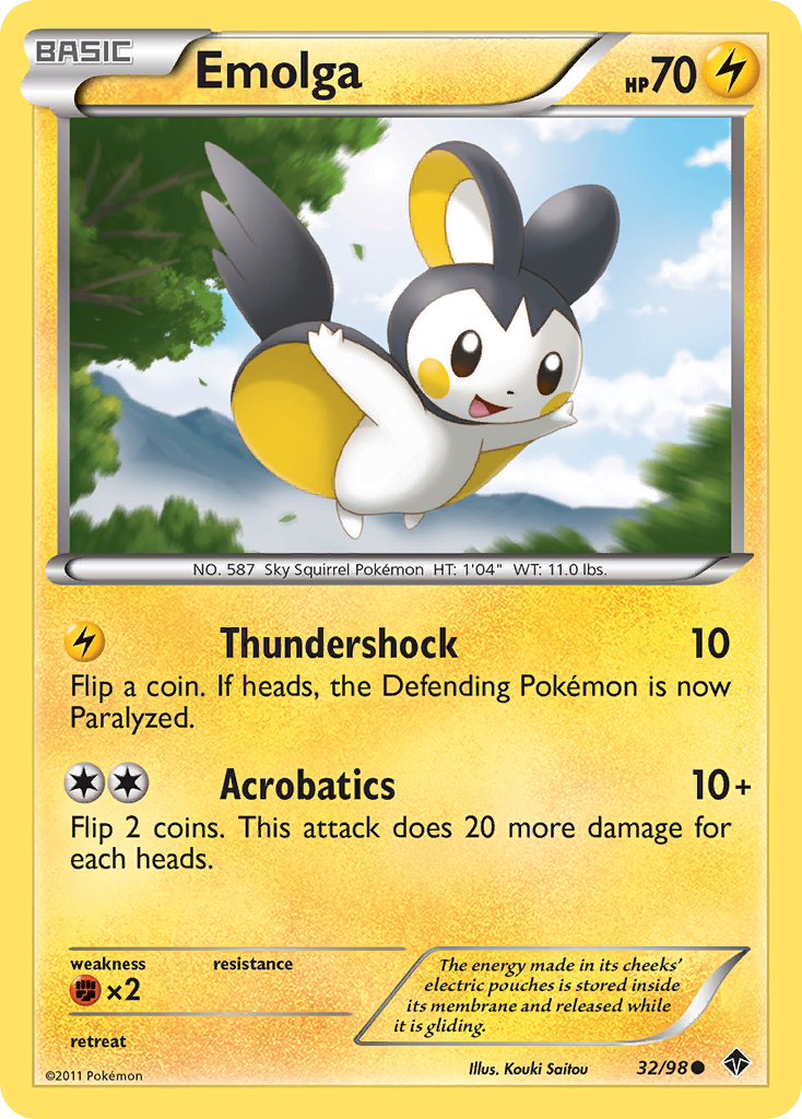 Emolga (32/98) [Black & White: Emerging Powers] | Exor Games New Glasgow