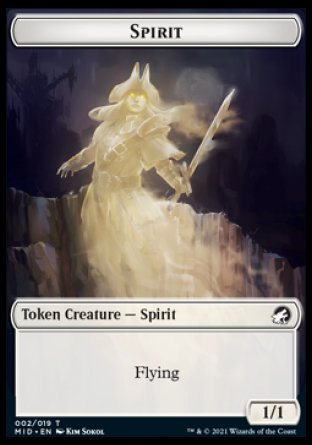 Spirit Token [Innistrad: Midnight Hunt Tokens] | Exor Games New Glasgow