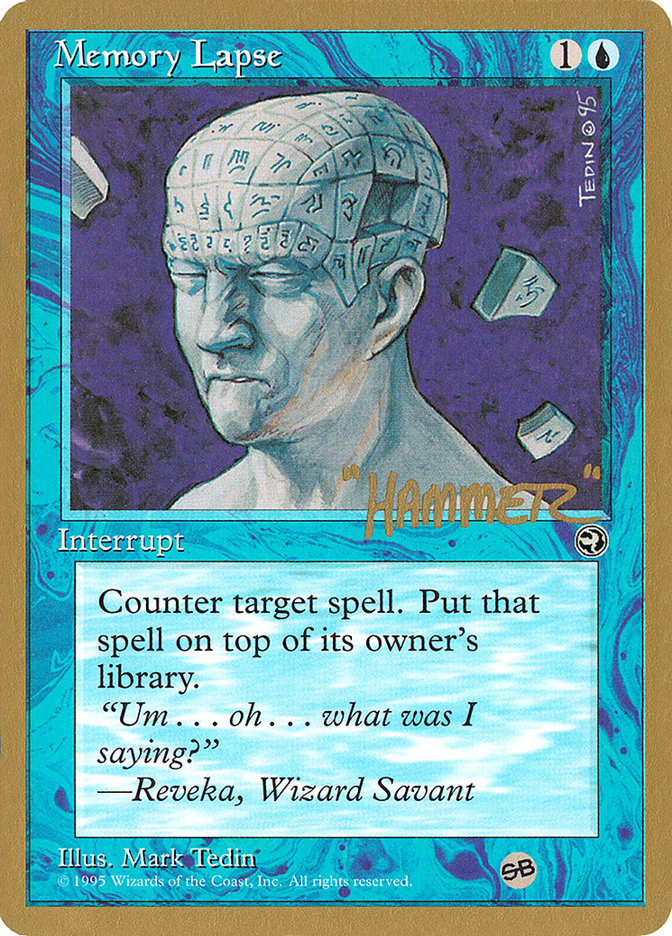 Memory Lapse (Runes) (Shawn "Hammer" Regnier) (SB) [Pro Tour Collector Set] | Exor Games New Glasgow