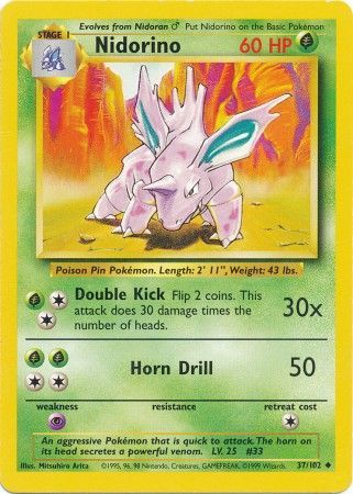 Nidorino (37/102) [Base Set Unlimited] | Exor Games New Glasgow