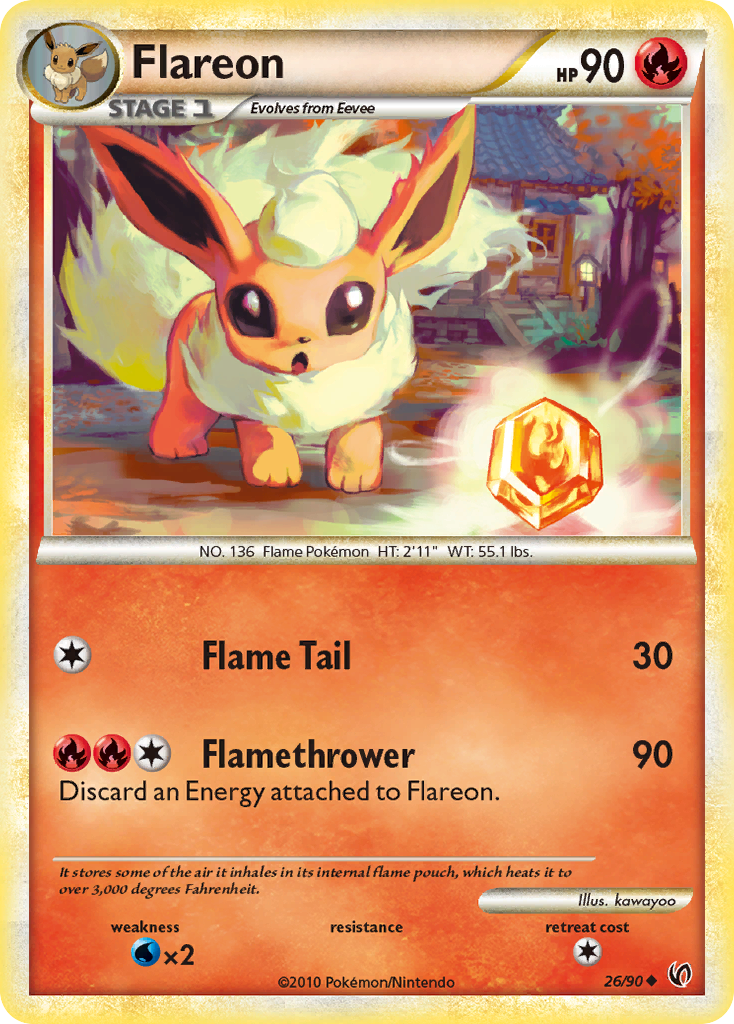 Flareon (26/90) [HeartGold & SoulSilver: Undaunted] | Exor Games New Glasgow