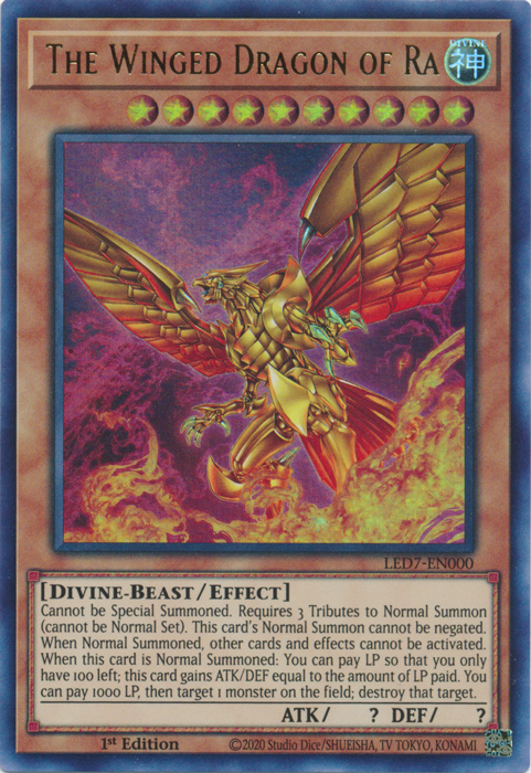 The Winged Dragon of Ra (Alternate Art) [LED7-EN000] Ultra Rare | Exor Games New Glasgow