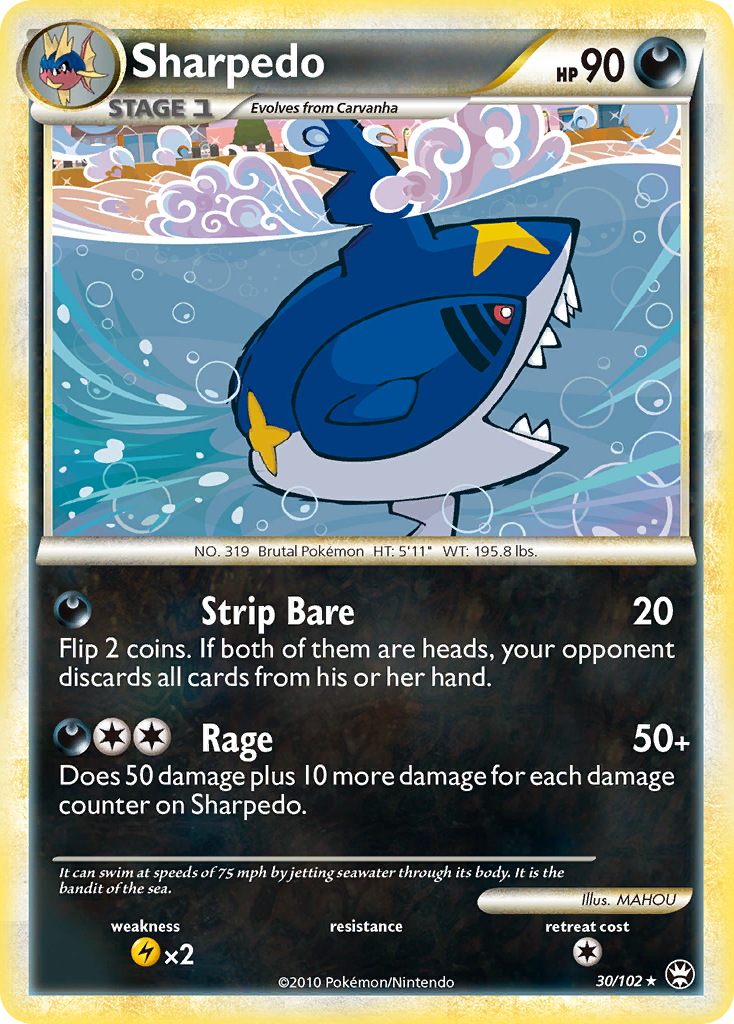 Sharpedo (30/102) [HeartGold & SoulSilver: Triumphant] | Exor Games New Glasgow