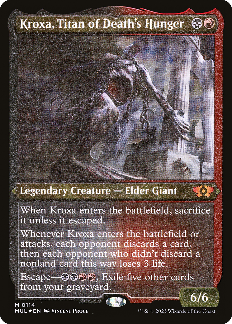 Kroxa, Titan of Death's Hunger (Foil Etched) [Multiverse Legends] | Exor Games New Glasgow