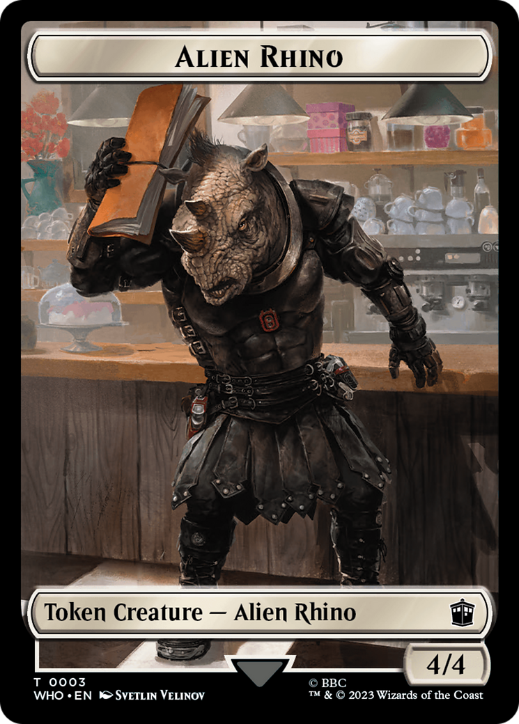 Alien Rhino // Clue (0022) Double-Sided Token [Doctor Who Tokens] | Exor Games New Glasgow