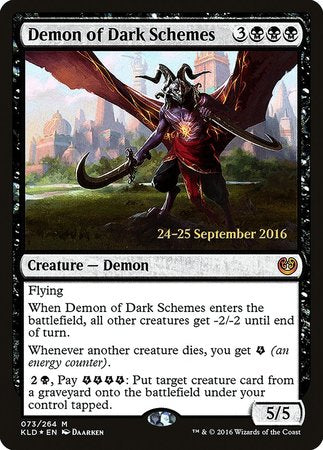 Demon of Dark Schemes [Kaladesh Promos] | Exor Games New Glasgow