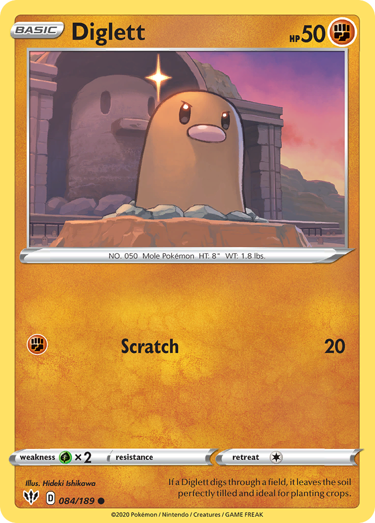 Diglett (084/189) [Sword & Shield: Darkness Ablaze] | Exor Games New Glasgow