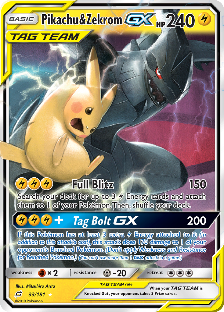 Pikachu & Zekrom GX (33/181) [Sun & Moon: Team Up] | Exor Games New Glasgow