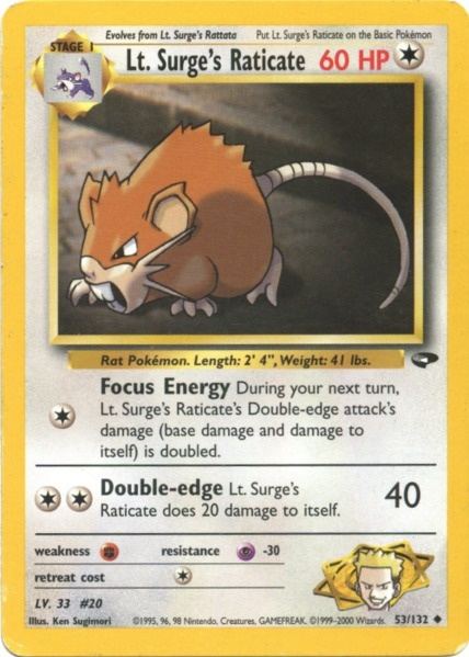 Lt. Surge's Raticate (53/132) [Gym Challenge Unlimited] | Exor Games New Glasgow