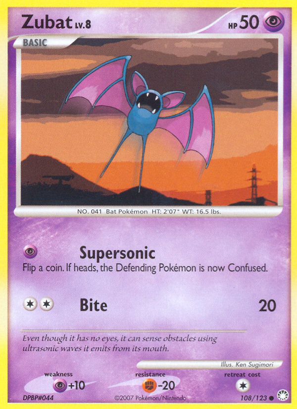 Zubat (108/123) [Diamond & Pearl: Mysterious Treasures] | Exor Games New Glasgow