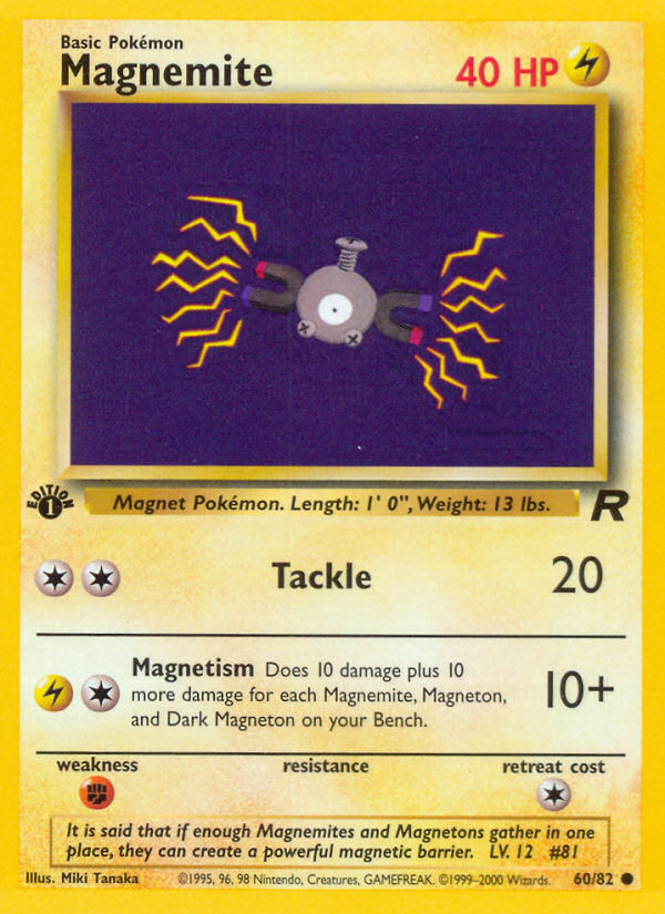 Magnemite (60/82) [Team Rocket 1st Edition] | Exor Games New Glasgow