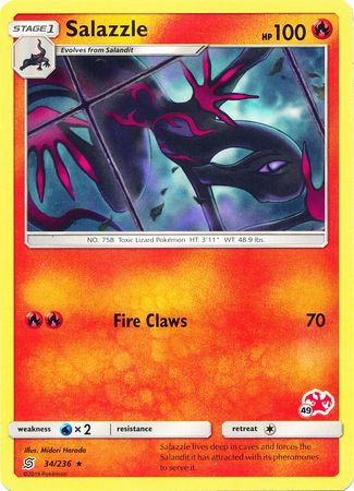 Salazzle (34/236) (Charizard Stamp #49) [Battle Academy 2020] | Exor Games New Glasgow