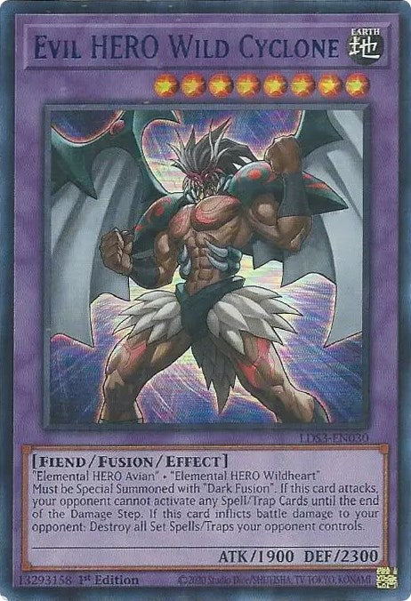 Evil HERO Wild Cyclone (Blue) [LDS3-EN030] Ultra Rare | Exor Games New Glasgow