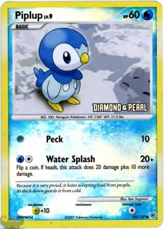 Piplup (93/130) [Burger King Promos: 2008 Collection] | Exor Games New Glasgow