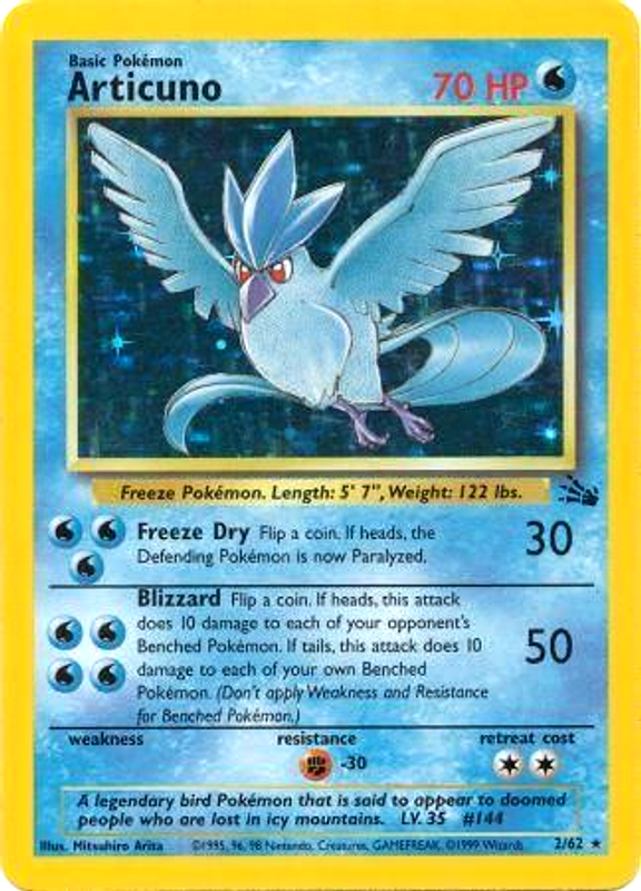 Articuno (2/62) [Fossil Unlimited] | Exor Games New Glasgow