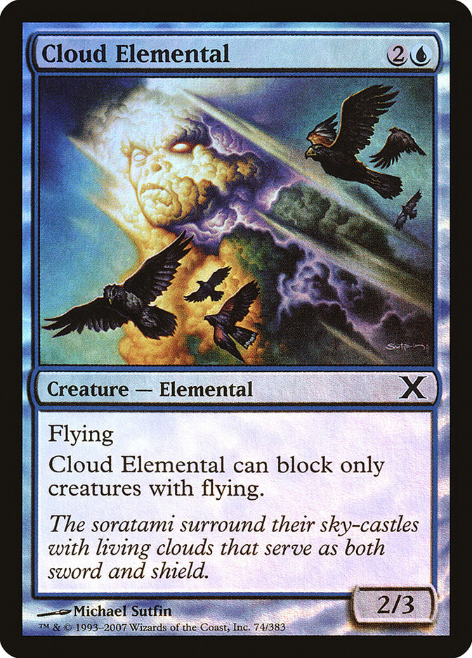 Cloud Elemental (Premium Foil) [Tenth Edition] | Exor Games New Glasgow