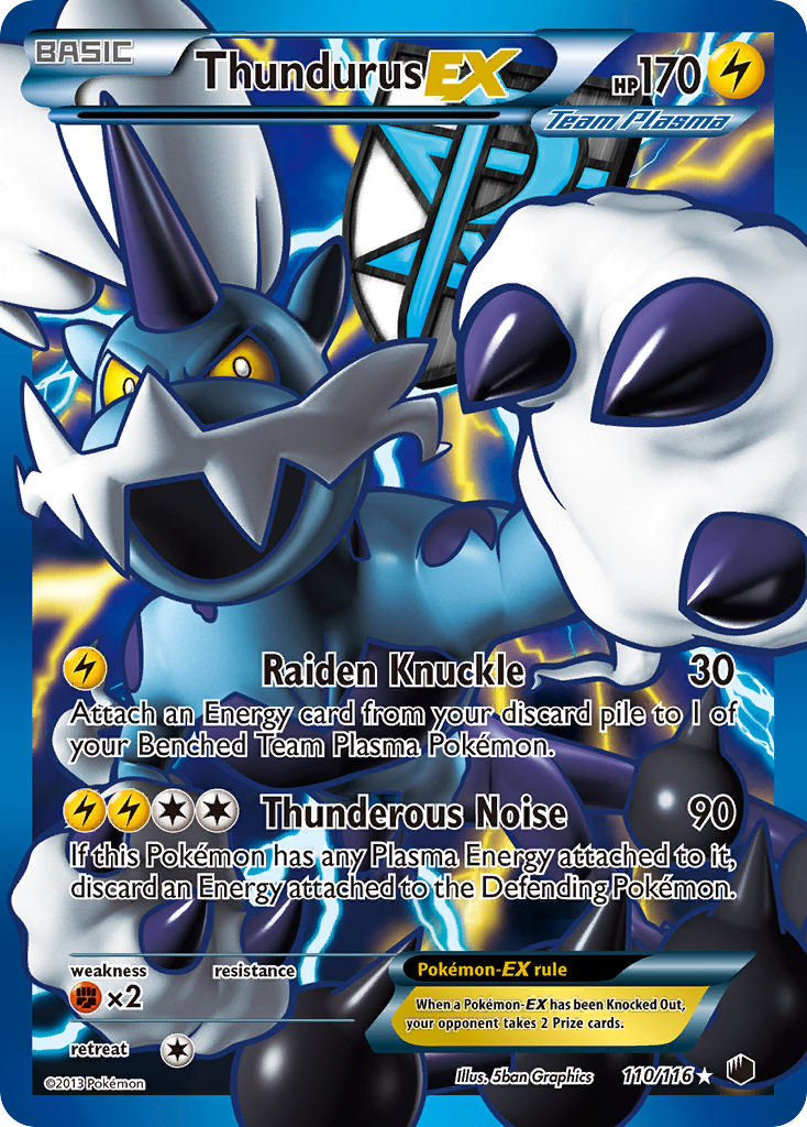 Thundurus EX (110/116) [Black & White: Plasma Freeze] | Exor Games New Glasgow