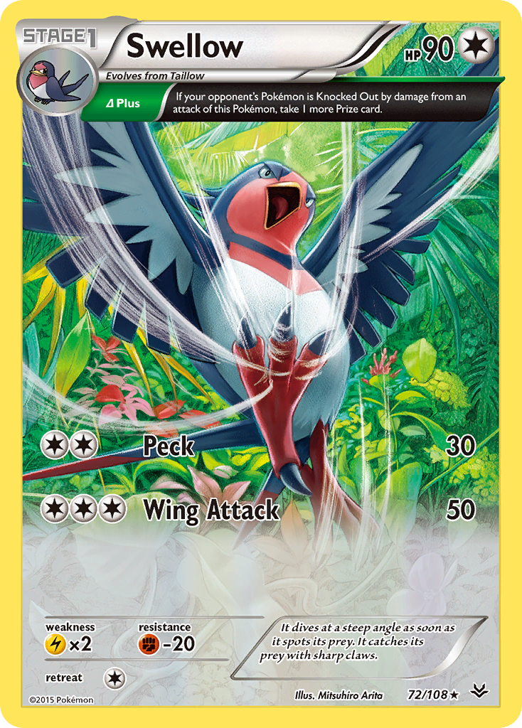 Swellow (72/108) [XY: Roaring Skies] | Exor Games New Glasgow