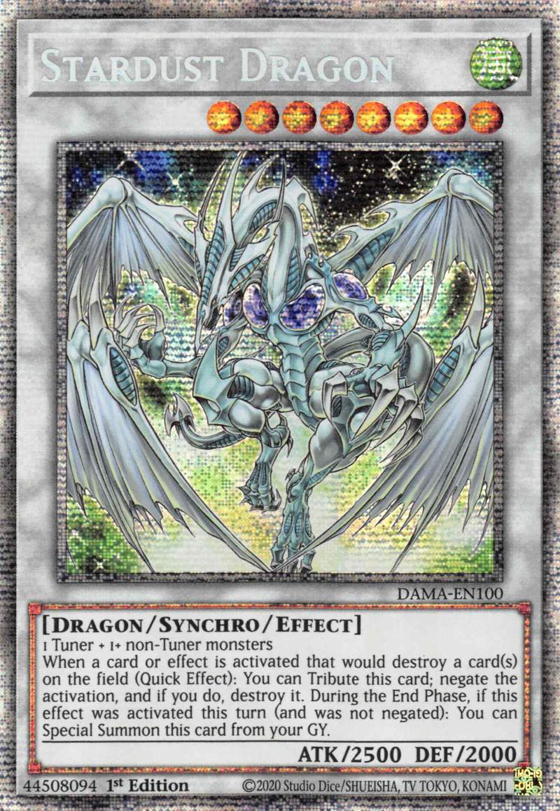 Stardust Dragon [DAMA-EN100] Starlight Rare | Exor Games New Glasgow