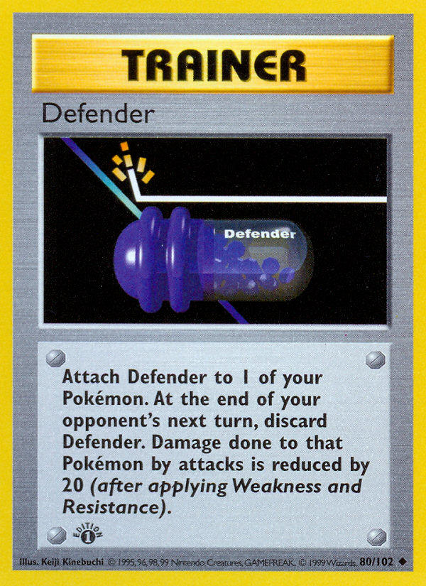 Defender (80/102) (Shadowless) [Base Set 1st Edition] | Exor Games New Glasgow