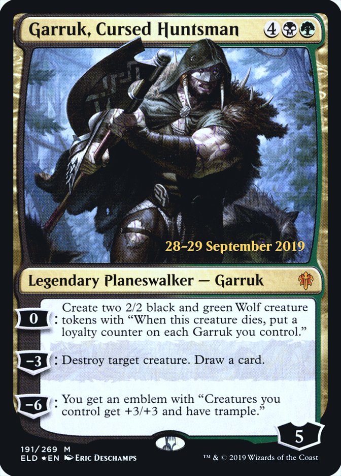 Garruk, Cursed Huntsman  [Throne of Eldraine Prerelease Promos] | Exor Games New Glasgow