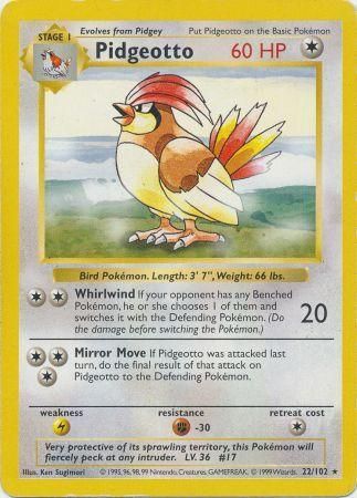 Pidgeotto (22/102) [Base Set Shadowless Unlimited] | Exor Games New Glasgow