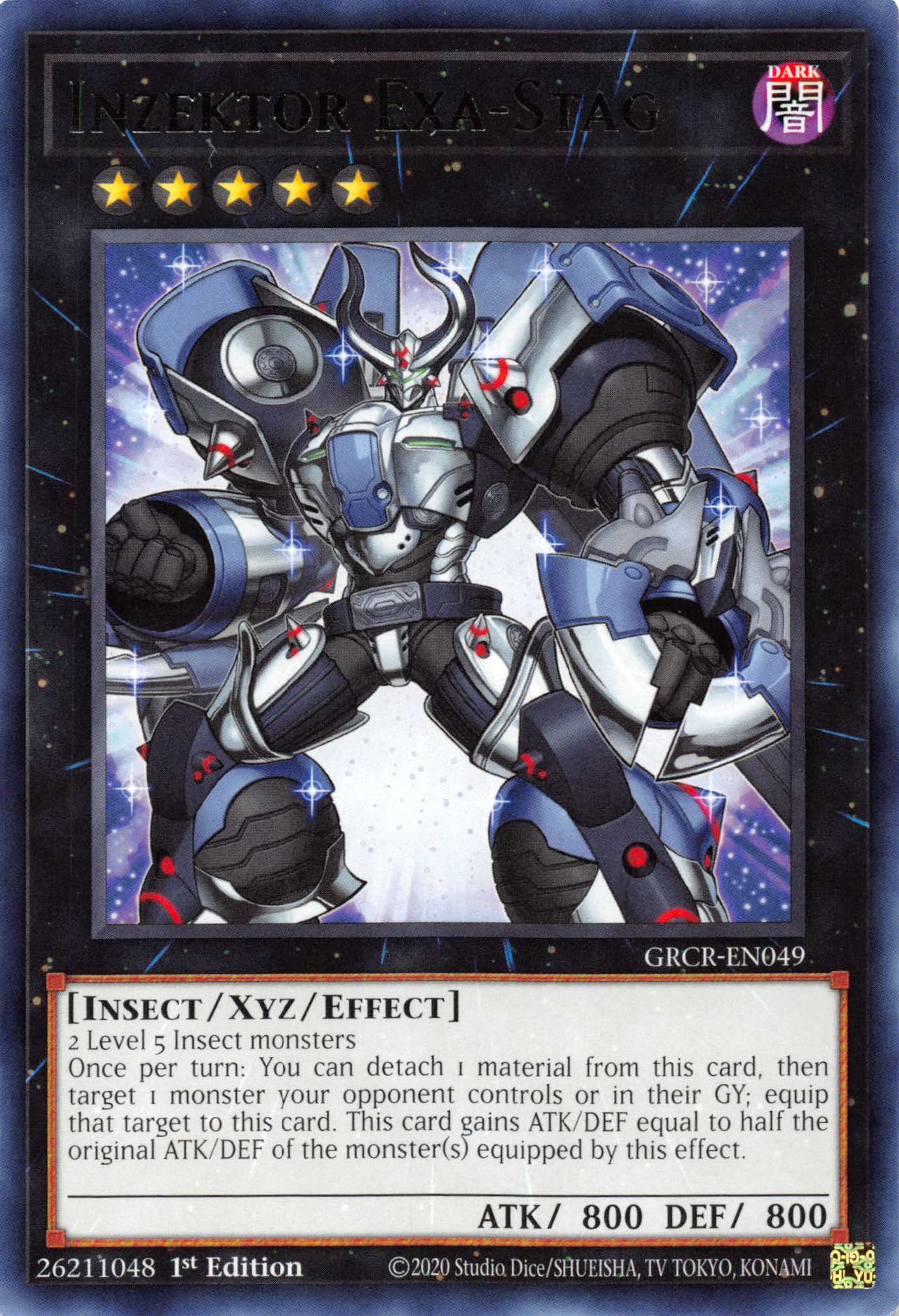 Inzektor Exa-Stag [GRCR-EN049] Rare | Exor Games New Glasgow