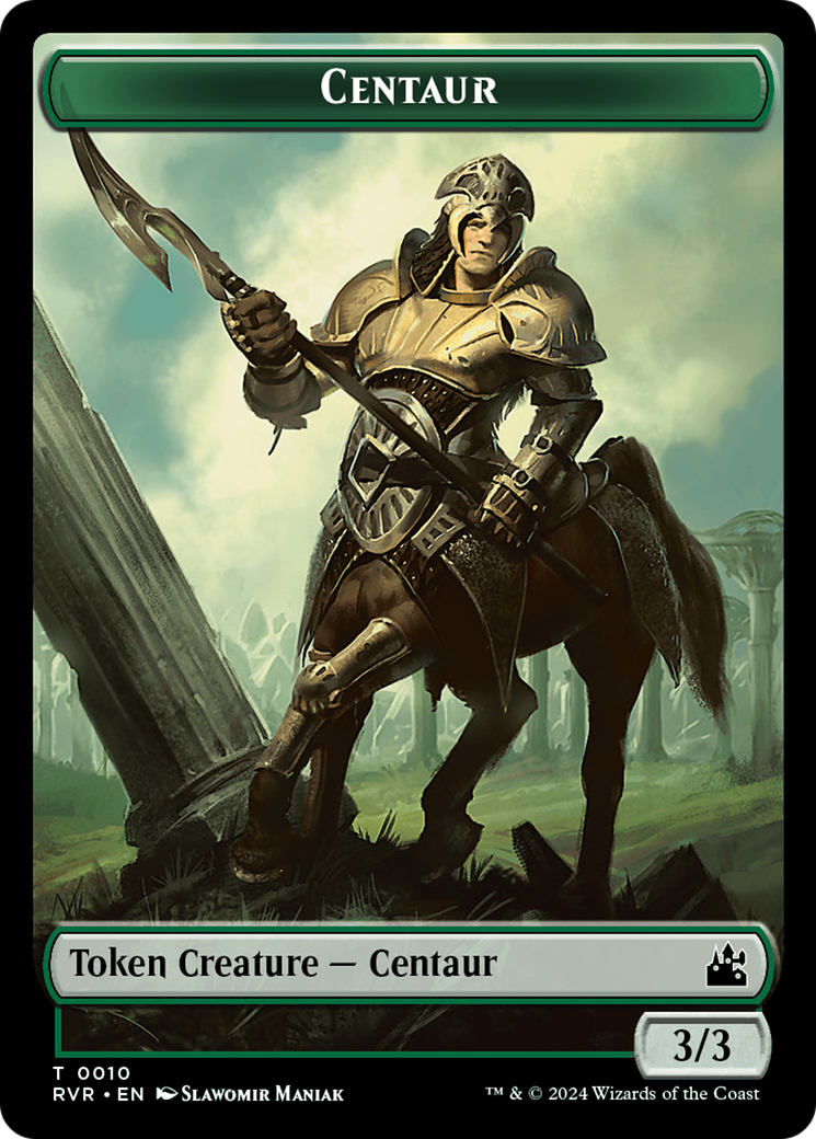 Saproling // Centaur Double-Sided Token [Ravnica Remastered Tokens] | Exor Games New Glasgow