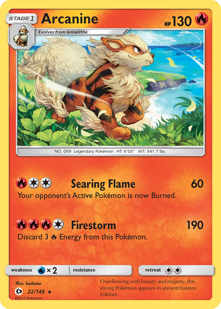 Arcanine (22/149) [Sun & Moon: Base Set] | Exor Games New Glasgow