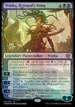 Vraska, Betrayal's Sting [Phyrexia: All Will Be One Prerelease Promos] | Exor Games New Glasgow