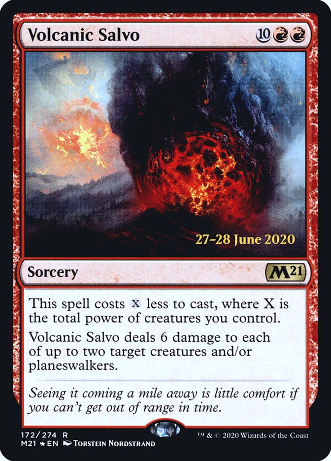 Volcanic Salvo  [Core Set 2021 Prerelease Promos] | Exor Games New Glasgow